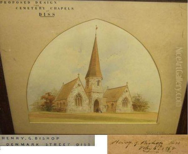 A Proposed Design For Cemetery Chapels At Diss Oil Painting by Henry Bishop