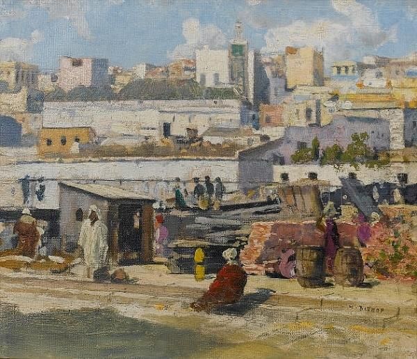 Moroccan Street Scene Oil Painting by Henry Bishop