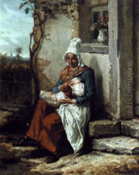 Maternity Oil Painting by Giuseppe De Nigris