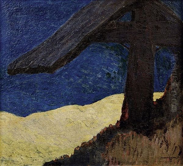 Holzkreuz In Den Tiroler Bergen Oil Painting by Artur Nikodem