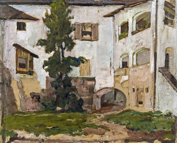 Arched Courtyard In Tyrol Oil Painting by Artur Nikodem