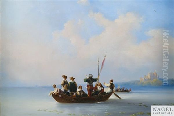 Uberfahrt Auf Einem See Oil Painting by Olga Nikolajewna von Wuerttemberg