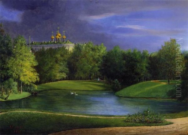 Katharinenpalast In Zarskoje Selo Bei St. Petersburg Oil Painting by Olga Nikolajewna von Wuerttemberg