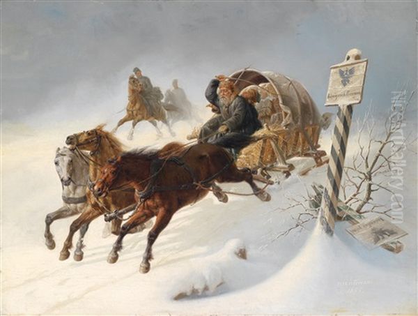 Wild Ride Oil Painting by Arthur Johann Severin Nikutovski