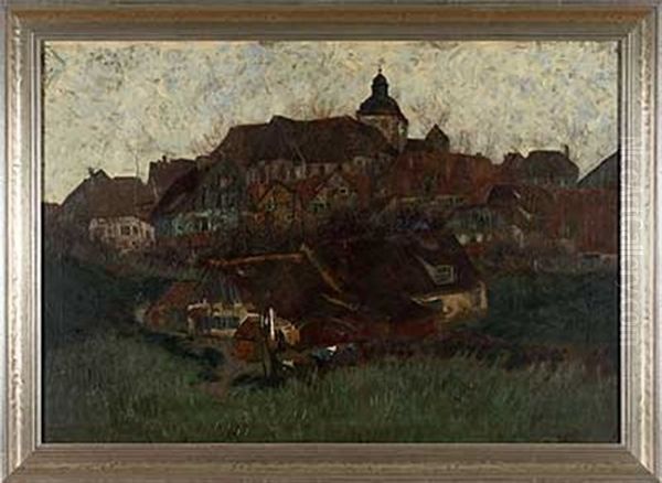 Herbstliches Dorf Oil Painting by Erich Nikutowski