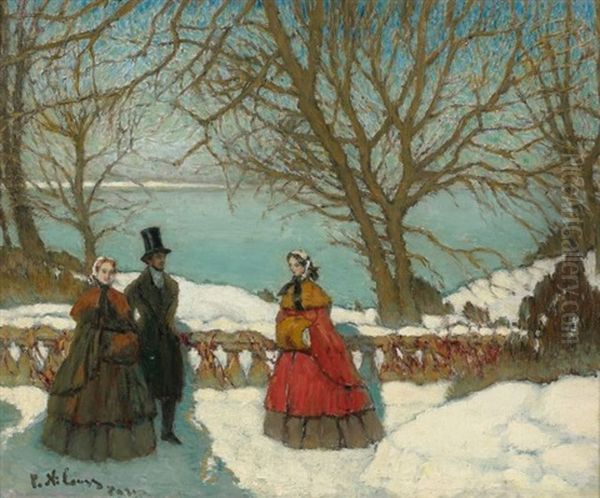 Promenade Dans Le Parc Enneige Oil Painting by Peter Alexanrovitch (Pierre) Nilouss