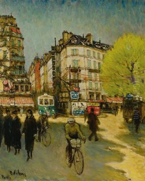 Place De La Republique Oil Painting by Peter Alexanrovitch (Pierre) Nilouss