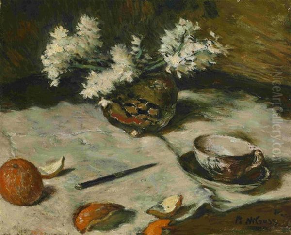 Vase With Daisies Oil Painting by Peter Alexanrovitch (Pierre) Nilouss