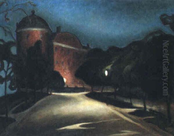 Uppsala Slott I Skymning Oil Painting by Ernst Nilsson