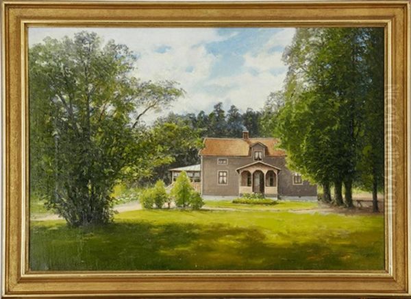 Pa Garden Oil Painting by Johan Severin Nilsson