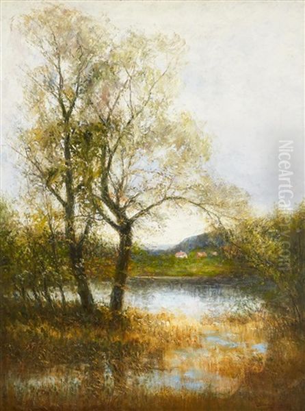 Varlandskap Oil Painting by Johan Severin Nilsson