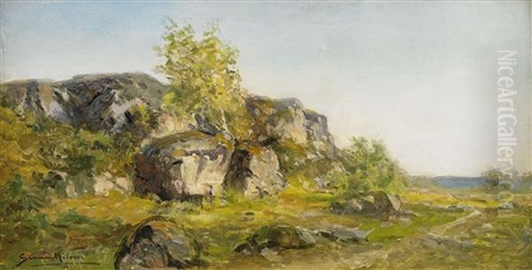 Klipplandskap Oil Painting by Johan Severin Nilsson