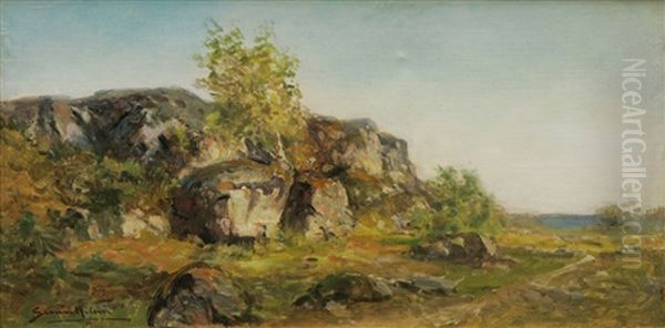 Landskap Oil Painting by Johan Severin Nilsson