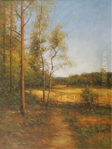 Hostlandskap Med Volmar Oil Painting by Johan Severin Nilsson