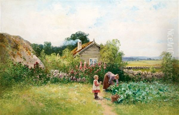 I Gronsakslandet Oil Painting by Johan Severin Nilsson