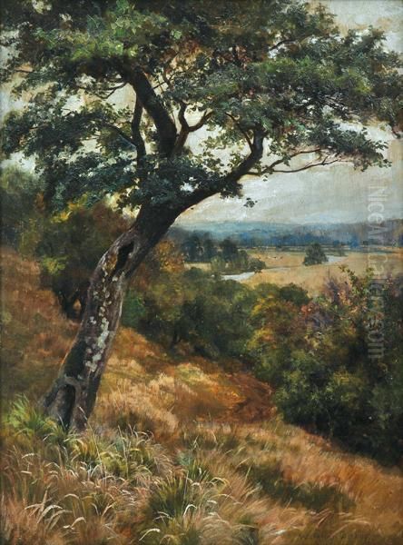 View Of The Valley Of Evesham Oil Painting by Walter Follen Bishop