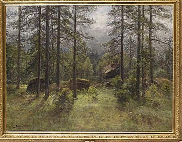 Skogsglanta Oil Painting by Johan Severin Nilsson