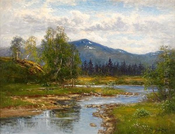 Motiv Fran Enafors - Jamtland Oil Painting by Johan Severin Nilsson