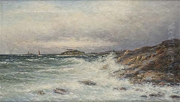 Stormande Hav Oil Painting by Johan Severin Nilsson