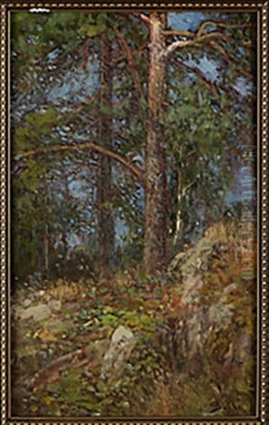 Sobelyst Skogsglanta Oil Painting by Johan Severin Nilsson