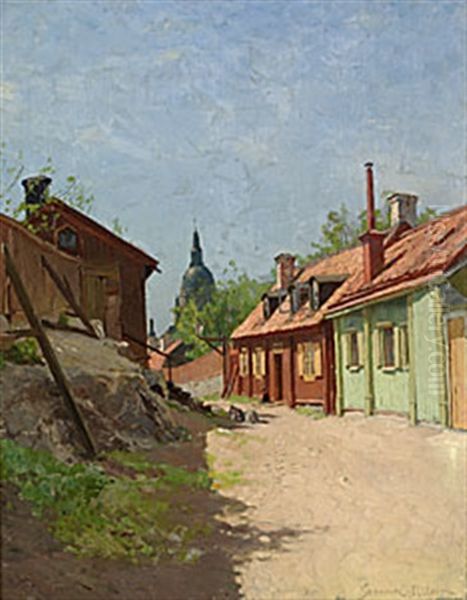 Stigbergsgatan 33-31 Mot Vaster Oil Painting by Johan Severin Nilsson