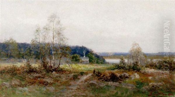 Torp Vid Norrangen, Vastan - Sommarlandskap Oil Painting by Johan Severin Nilsson