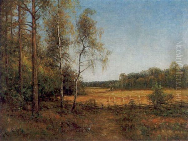 Sommarlandskap Oil Painting by Johan Severin Nilsson