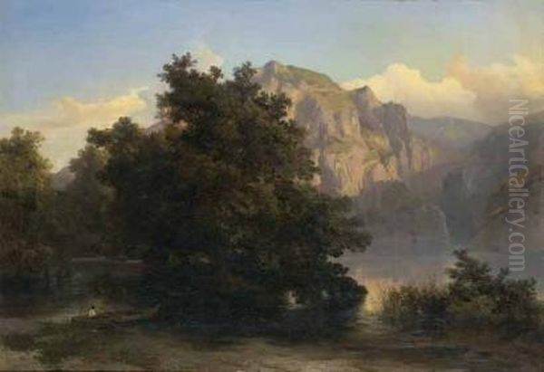 Lago Di Valmadrera Oil Painting by Fulvia Bisi