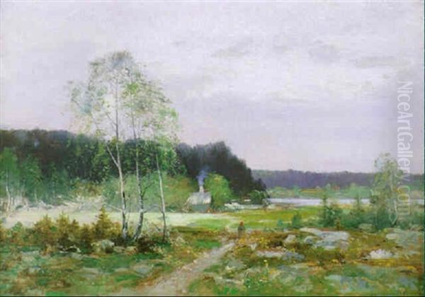 Hallandskt Landskap Oil Painting by Johan Severin Nilsson