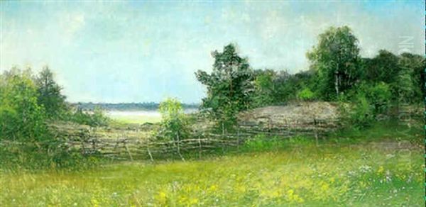 Sommarang Med Gardesgard Oil Painting by Johan Severin Nilsson