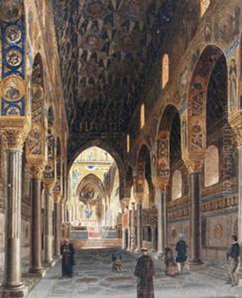 Cappella Palatina, Palermo Oil Painting by Luigi Bisi