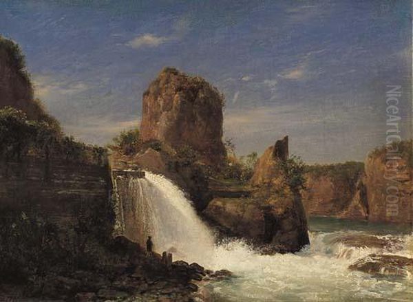 La Cascata Oil Painting by Luigi Bisi