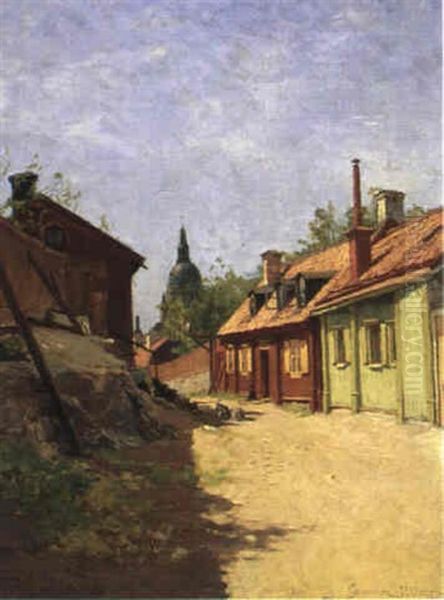 Stigbergsgatan 33-31, Stockholm Oil Painting by Johan Severin Nilsson