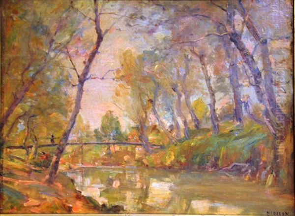 Passerelle Animee Sur L'arc Oil Painting by Barthelemy Niollon