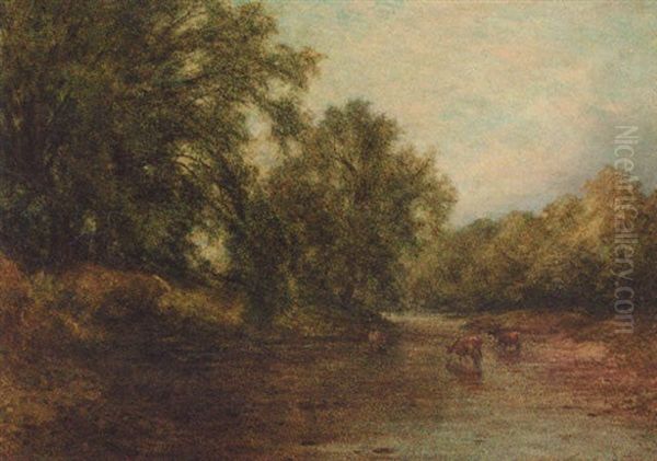 On The Tyne, East Linton Oil Painting by Pollock Sinclair Nisbet