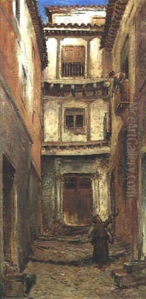 Street Scene, Toledo Oil Painting by Pollock Sinclair Nisbet