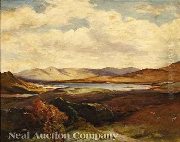 Lowland Landscape Oil Painting by Robert Buchan Nisbet