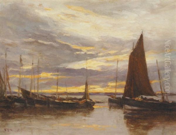 Sunset In The Bay Oil Painting by Robert Buchan Nisbet