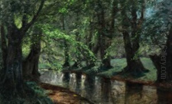 Forestscape Oil Painting by Thorvald Simeon Niss