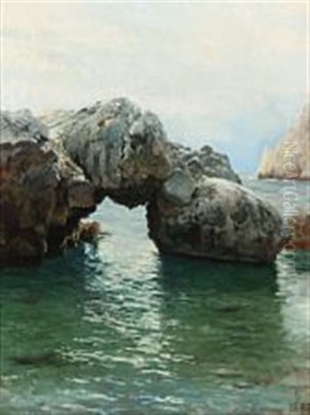 Rocky Coast Oil Painting by Thorvald Simeon Niss