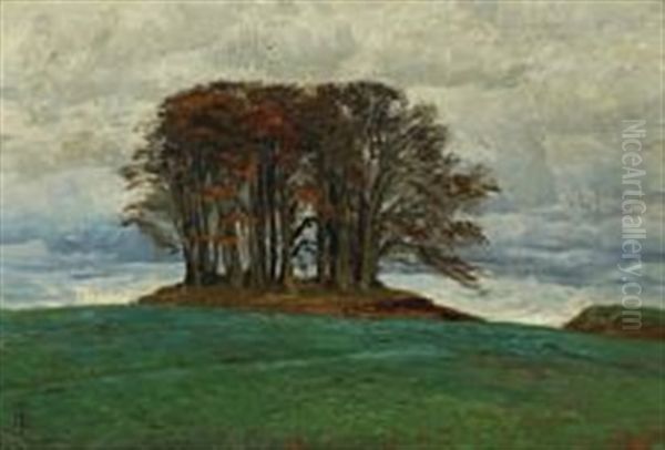 Barrow Near The Hermitage Palace North Of Copenhagen Oil Painting by Thorvald Simeon Niss