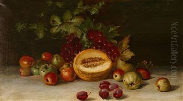 Still Life With Fruits On A Table Oil Painting by Thorvald Simeon Niss