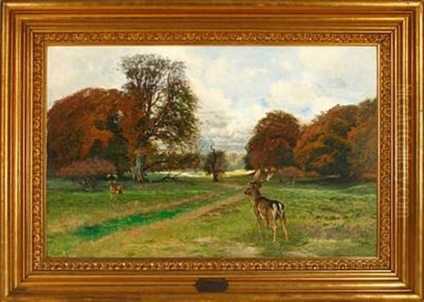 Scene From The Deer Gardens, Denmark Oil Painting by Thorvald Simeon Niss