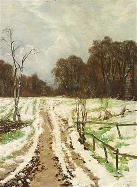 Skovslette, Vinter Oil Painting by Thorvald Simeon Niss