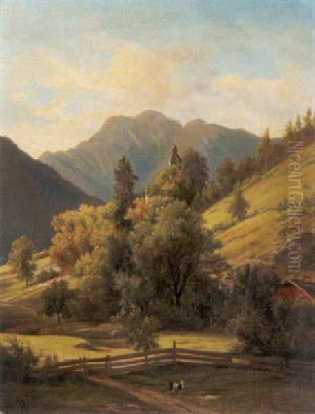 Motiv Aus Der Gegend Bei Salzburg Oil Painting by Thorvald Simeon Niss