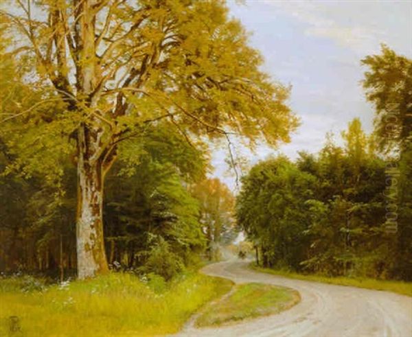 Skovparti Med Hestekoretoj Oil Painting by Thorvald Simeon Niss