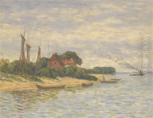 An Der Flensburger Forde Bei Ekensund Oil Painting by Anton Nissen