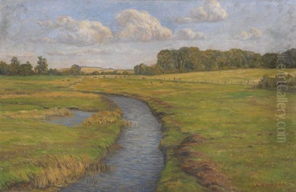 Landschaft Auf Kekenis (insel Alsen) Oil Painting by Anton Nissen