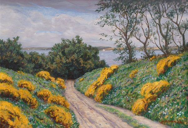 Beach Path At The Flensburg Fjord Oil Painting by Anton Nissen