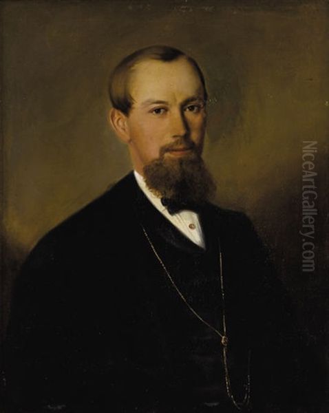 Portrait Of Ernst Hansy Oil Painting by Joseph Nitschner